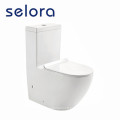 cuvette allongée de toilette monobloc facile à nettoyer